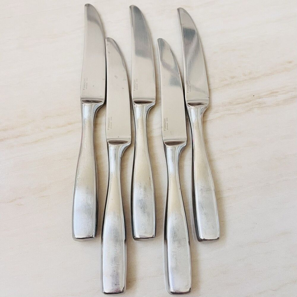 5pc YAMAZAKI Belgrove Dinner Knife 9 1/4” Stainless Glossy New French Hollow